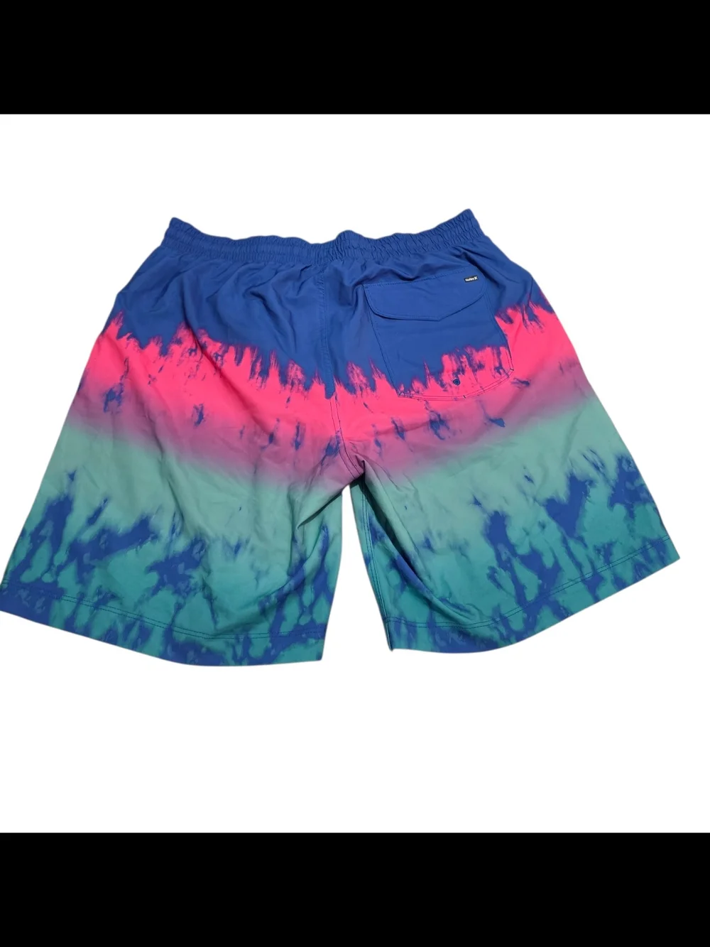 Hurley Men's Tie-Dye Swim Shorts in Blue, Pink, Teal